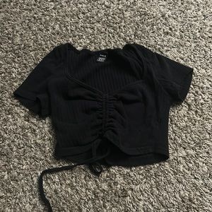 Shein black tie crop top